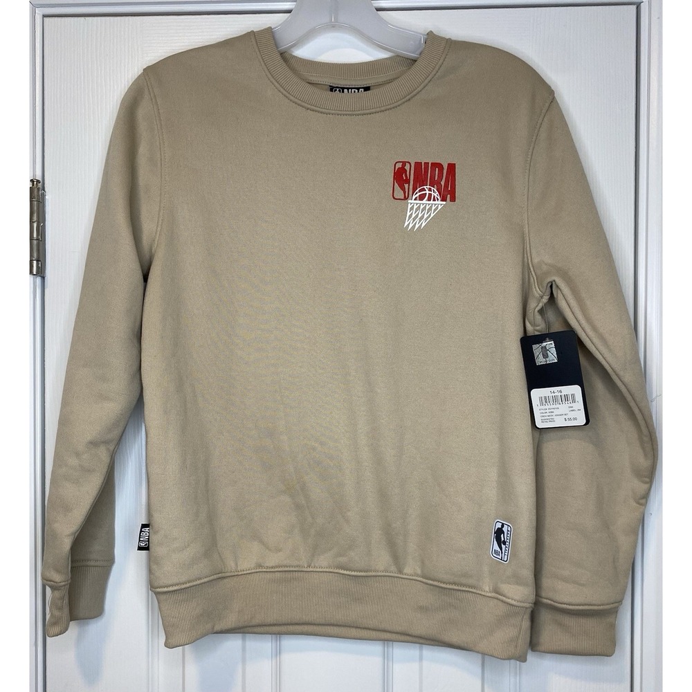 NBA Youth Athletic Pullover Crewneck Sweater‎ Beige Size 14-16
